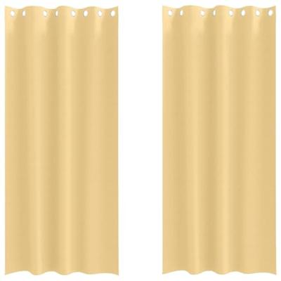 VidaXL Zwart-out gordijnen met ringen 2 pcs beige 260 x 140 cm VidaXL Zwart-out gordijnen met ringen 2 pcs beige 260 x 140 cm