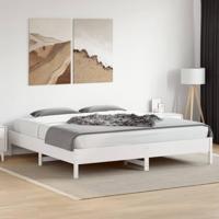 Bedframe massief grenenhout wit 200x200 cm - thumbnail