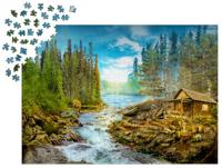 A Log Cabin by the Rapids Puzzel 1000 Stukjes - thumbnail