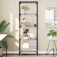 Boekenkast 5-laags 59x35x171 cm bewerkt hout grijs sonoma eiken - thumbnail