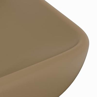 VidaXL Wastafel rechthoekig 71x38 cm keramiek matcrème