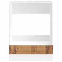 Ovenkast "Porto" bewerkt hout oud houtkleurig - thumbnail