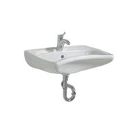 Rolstoel Wastafel BWS 49x60 cm 1 Kraangat Keramiek Wit - thumbnail