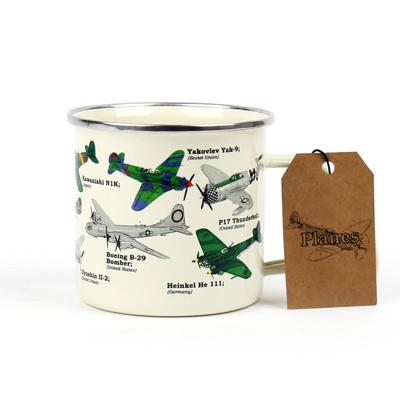 Gift Republic Vliegtuig Emaille Mok