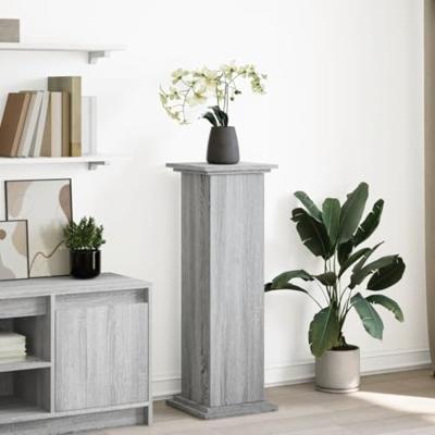VidaXL Sokkel met opbergruimte 31x30x90 cm bewerkt hout grijs sonoma VidaXL Sokkel met opbergruimte 31x30x90 cm bewerkt hout grijs sonoma