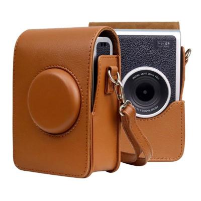 Verticale Volledige Body Camera PU lederen tas met riem voor Fujifilm Instax Mini Evo