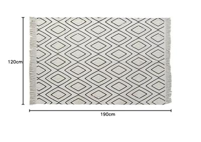 Tapijt DKD Home Decor Zwart Wit (120 x 190 x 0,7 cm)