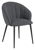 Bendt Eetkamerstoel 'Karoline' Geweven stof, kleur Antraciet - thumbnail