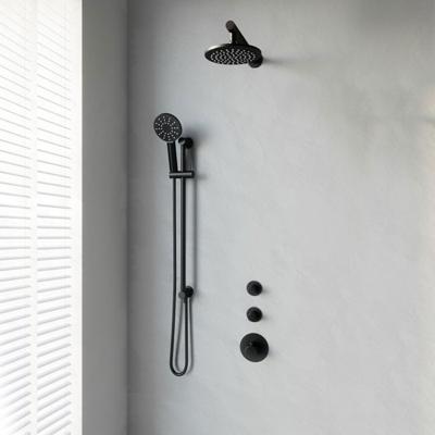 Thermostatisch Inbouwdoucheset Brauer Black 20cm Hoofddouche Wandarm 3 Standen Handdouche op Glijstang Mat Zwart Thermostatisch Inbouwdoucheset Brauer Black 20cm Hoofddouche Wandarm 3 Standen Handdouche op Glijstang Mat Zwart