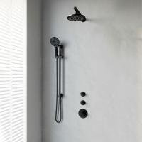Thermostatisch Inbouwdoucheset Brauer Black 20cm Hoofddouche Wandarm 3 Standen Handdouche op Glijstang Mat Zwart - thumbnail