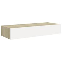 VidaXL Wandladekast eiken en wit 60x23,5x10cm mdf - thumbnail
