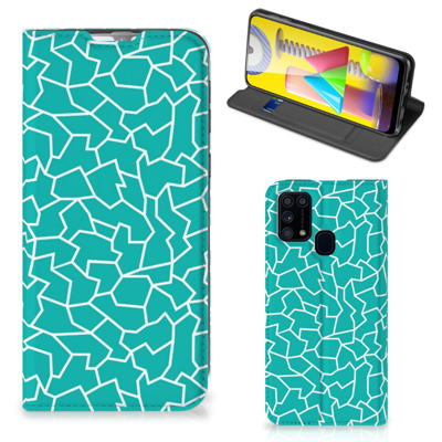 Samsung Galaxy M31 | Bookcase | Cracks Blue