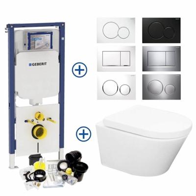 Geberit Sigma 8 (UP720) Toiletset set24 Wiesbaden Vesta Rimless 52cm Met Sigma Drukplaat