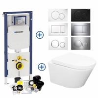 Geberit Sigma 8 (UP720) Toiletset set24 Wiesbaden Vesta Rimless 52cm Met Sigma Drukplaat - thumbnail