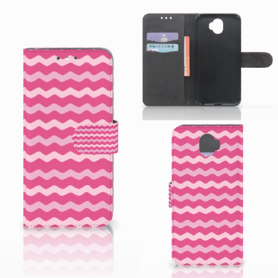 Wiko Wim Telefoon Hoesje Waves Pink Wiko Wim Telefoon Hoesje Waves Pink
