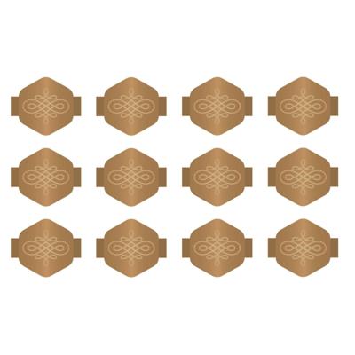 We R Makers • charm staples hexagon with knot emboss copper 12pcs
