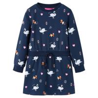 VidaXL Kinderjurk met lange mouwen 140 marineblauw - thumbnail