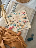 Puzzel met knoppen Werf van FSC¨-hout geel - thumbnail