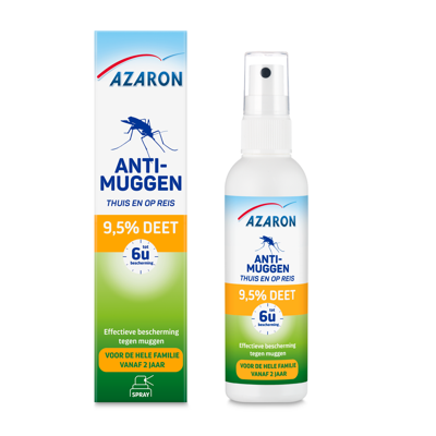 Azaron Anti-Muggenspray Thuis en op Reis 9.5% DEET