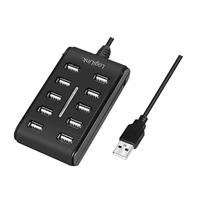 LogiLink UA0125 USB 2.0-hub 10 poorten Zwart - thumbnail