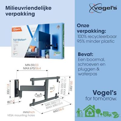 Vogels TVM 3665 Draaibare OLED tv-beugel TV beugel Zwart - thumbnail