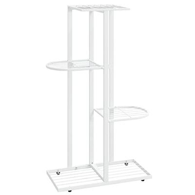 VidaXL Bloemenstandaard met 4 lagen 43x22x76 cm metaal wit VidaXL Bloemenstandaard met 4 lagen 43x22x76 cm metaal wit