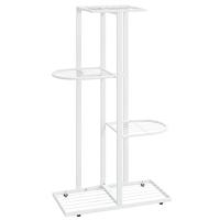 VidaXL Bloemenstandaard met 4 lagen 43x22x76 cm metaal wit - thumbnail