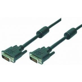 LogiLink CD0001 DVI kabel, 2x male, 2x Ferriet Core, Dual Link, zwart, 2M