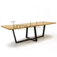 Tuintafel Universo 260 x 100 CM Teak Zwart RVS Aluminium Tafel Buiten Tuin Vita - thumbnail