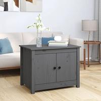 Salontafel 71x49x55 cm massief grenenhout grijs - thumbnail