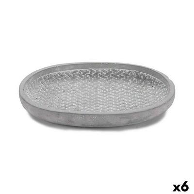 Bloempot schaal Ibergarden Grijs Cement Met reliëf 28 x 4 x 23 cm (6 Stuks)
