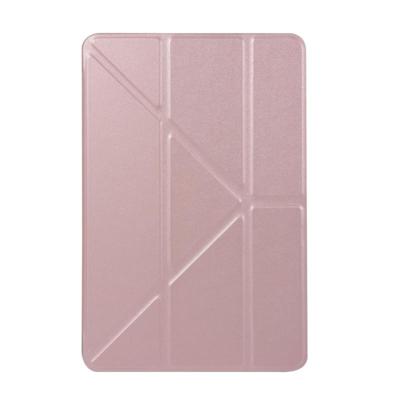 Honingraat TPU bodem geval horizontale vervorming Flip lederen case voor iPad mini 2019 met houder (Rose goud)