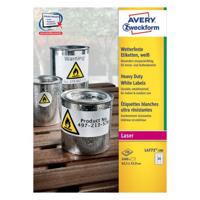 Avery-Zweckform L4773-100 Folie-etiketten 63.5 x 33.9 mm Polyester folie Wit 2400 stuk(s) Permanent hechtend Laser (kleur), Laser (zwart/wit), Kopiëren - thumbnail