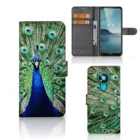 Nokia 3.4 | Telefoonhoesje | Met pasjeshouder | Pauw - thumbnail