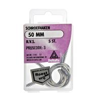 Schroefhaken 50mm rvs 5st Deltafix - Deltafix - thumbnail