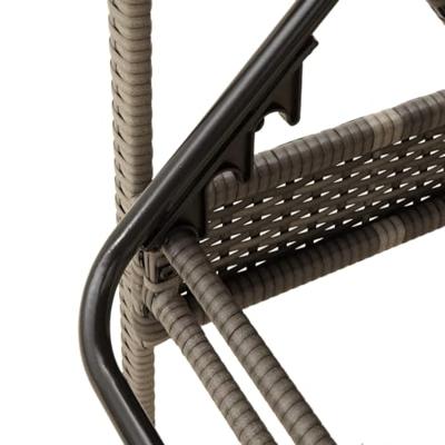 Ligbed met kussen 63x200x81 cm poly rattan grijs - thumbnail