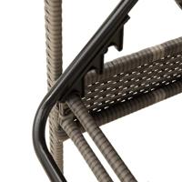 Ligbed met kussen 63x200x81 cm poly rattan grijs - thumbnail