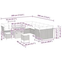 Tuinbankenset 13 pcs Beige poly rattan - thumbnail