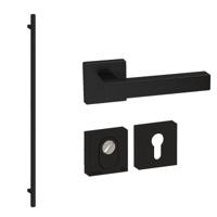 Hardbrass Voordeurset vierkant 3-delig met XL-greep 1900mmSKG3 met kerntrekbeveiliging - zwart - thumbnail