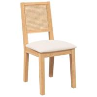 Eetkamerstoelen met kussens 2 st massief hout rubber - thumbnail
