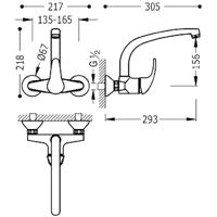 Wastafelkraan Tres Mono 2000 Inbouw 172420 Chroom - thumbnail
