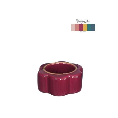 Theelichthouder Pouff kers Ø7xH3,4cm