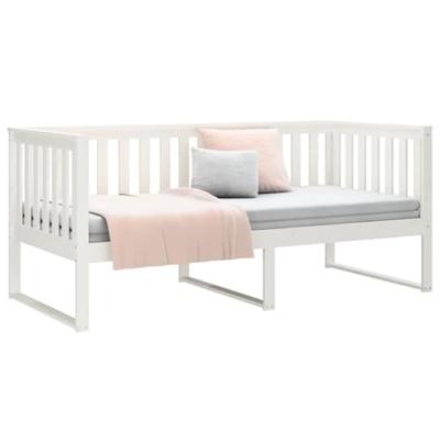 Slaapbank zonder matras 100x200 cm massief grenenhout wit