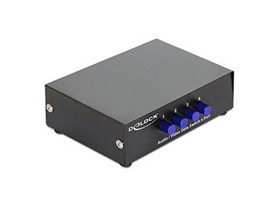 Delock 87637 Composite-switch 4 poorten Bidirectioneel bruikbaar, Met metalen behuizing Delock 87637 Composite-switch 4 poorten Bidirectioneel bruikbaar, Met metalen behuizing