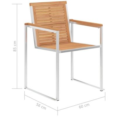 Tuinstoelen 4 st met kussens massief teakhout