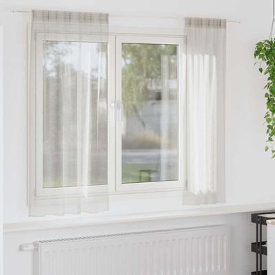 Voile Gordijn met gordijnen 2 pcs Crème 175 x 140 cm Polyester