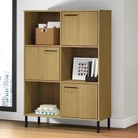 Boekenkast met metalen poten OSLO 90x35x128,5 cm hout bruin - thumbnail