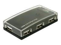 Delock USB-Hub USB 2.0-hub 4 poorten Zwart - thumbnail