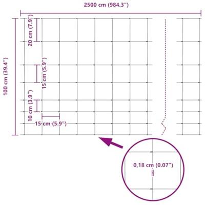 Weidehekwerk Zilver 25 x 1 m Gegalvaniseerd staal