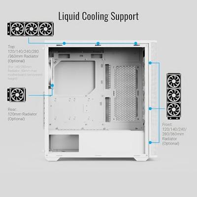 AeroCool D501A-G-WT-V2 Midi-tower PC-behuizing Wit